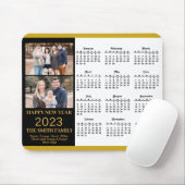 2023 Calendar Gold Script Simple Family Photo Muismat (Met muis)