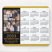 2023 Calendar Gold Script Simple Family Photo Muismat (Voorkant)