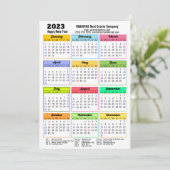 2023 Calendar Modern Script Simple Photo Business Feestdagenkaart (Staand voorkant)