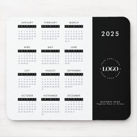 2023 Calendar Your Custom Business Logo Text Here  Muismat (Voorkant)
