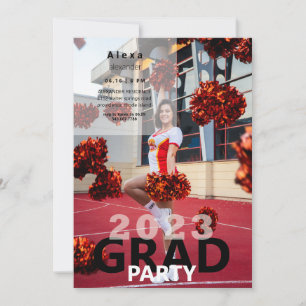 2023 Cheerleader Foto Graduation Party Kaart
