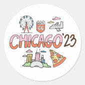2023 Chicago Ronde Sticker (Voorkant)