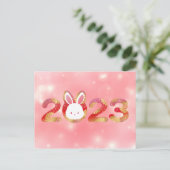 2023, Chinees nieuwjaar, konijn Briefkaart (Staand voorkant)