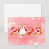 2023, Chinees nieuwjaar, konijn Briefkaart (Voorkant / Achterkant)