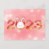 2023, Chinees nieuwjaar, konijn Briefkaart (Voorkant)