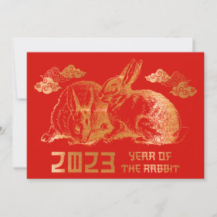 2023 Chinees Nieuwjaar Konijn Feestdagenkaart