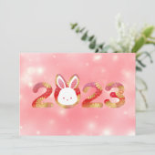 2023, Chinees nieuwjaar, konijn Kaart (Staand voorkant)