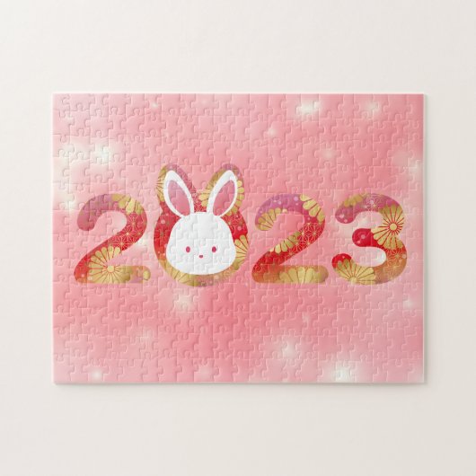 2023, Chinees nieuwjaar, konijn Legpuzzel (Horizontaal)