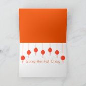 2023 Chinees nieuwjaar Origami Rabbit, oranje Kaart (Binnen)