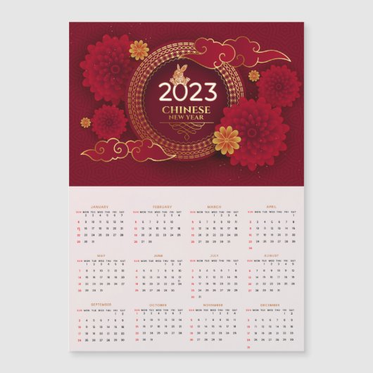 2023 Chinees nieuwjaar van de konijnenkalender (Voorkant)
