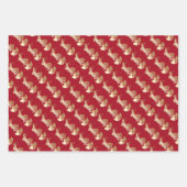 2023 Chinees nieuwjaar van het konijnenrood Blauw  Inpakpapier Vel (Voorkant)