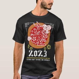  2023 Chinees Zodiac Rabbit Design Retro T-shirt