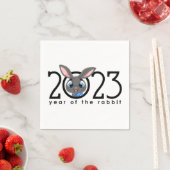 2023 Chinese Cartoon Rabbit Napkins nieuwjaars Servet (Insitu)