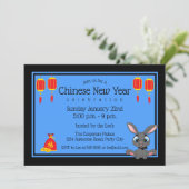 2023 Chinese nieuwjaarskonijn Cartoon Kaart (Staand voorkant)