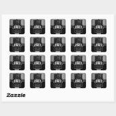 2023 Classy Modern Silver Afstuderen Jaar | School Vierkante Sticker (Vel)