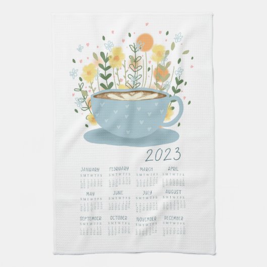 2023 Coffee Tea Towel Calendar Wall Art Theedoek (Verticaal)