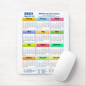 2023 Colorful Calendar Modern Blue Business Muismat (Met muis)