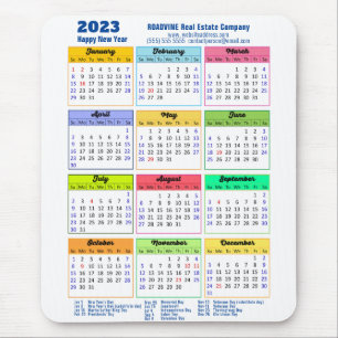 2023 Colorful Calendar Modern Blue Business Muismat