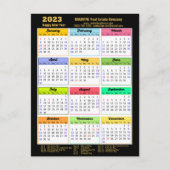 2023 Corporate Black Gold Modern Calendar Photo Briefkaart (Voorkant)