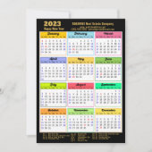 2023 Corporate Photo Gold Script Modern Calendar Feestdagenkaart (Voorkant)