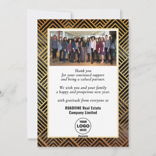 2023 Corporate Photo Gold Script Modern Calendar Feestdagenkaart (Achterkant)