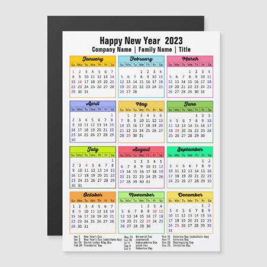 2023 de Aangepaste Bedrijfs Moderne Magnetische Ka (Voorkant / Achterkant)