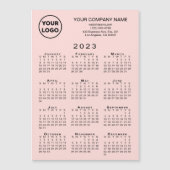 2023 de Bedrijfs van de Kalender Tekst Roze Magnet (Voorkant)