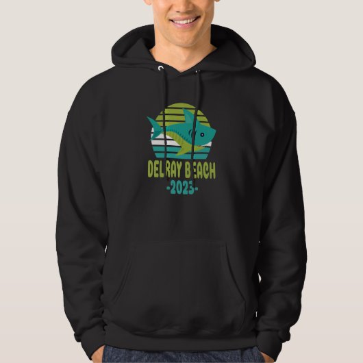 2023 Delray Beach Florida Shark Hoodie (Voorkant)