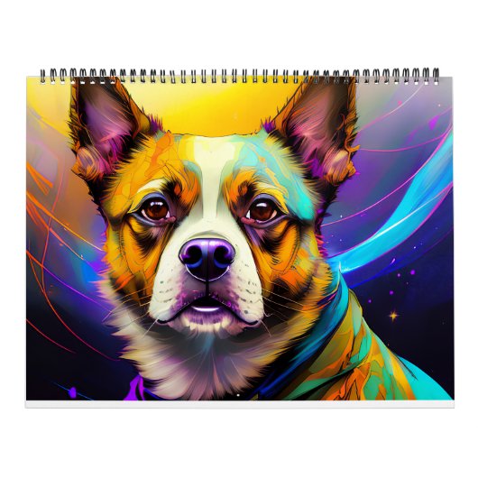2023 Dog-kalender - kosmische doggo- en papaverkun Kalender (Hoes)
