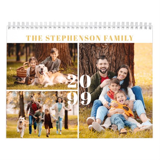 2023 Eenvoudig aangepast fotocollage 4 per maand Kalender (Hoes)