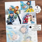 2023 Eenvoudig aangepast fotocollage 4 per maand Kalender