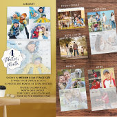 2023 Eenvoudig aangepast fotocollage 4 per maand Kalender
