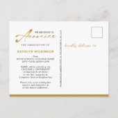 2023 Elegant Gold Black Script-Afstuderen met foto Aankondigingskaart (Achterkant)