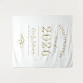 2023 Elegante Gouden Aangepaste Afstuderen Wandkleed (Voorkant (horizontaal))