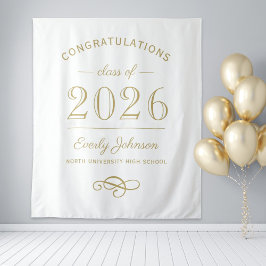 2023 Elegante Gouden Op maat gemaakte Afstuderen Wandkleed