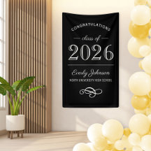 2023 Elegante Zwart en Wit Aangepaste Afstuderen