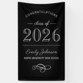 2023 Elegante Zwarte en Grijze Aangepaste Afstuder Spandoek (Verticaal)