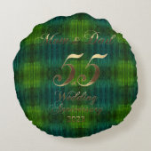 2023 Emerald Wedding 55th Jubileum Parents Rond Kussen (Achterkant)