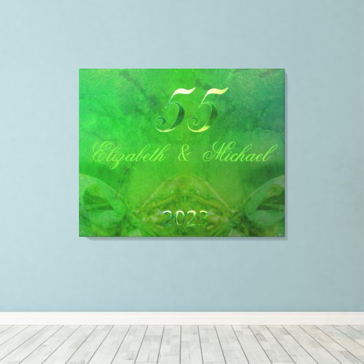 2023 Emerald Wedding 55th Wedding Jubileum Canvas Afdruk (Insitu (Houten vloer))