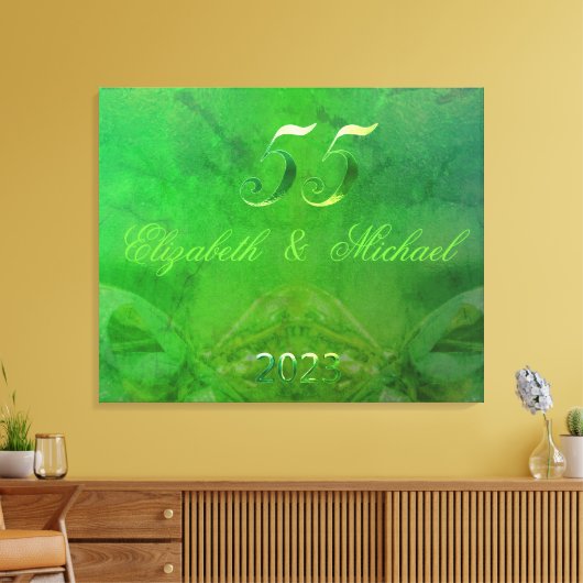 2023 Emerald Wedding 55th Wedding Jubileum Canvas Afdruk (Insitu (Woonkamer))