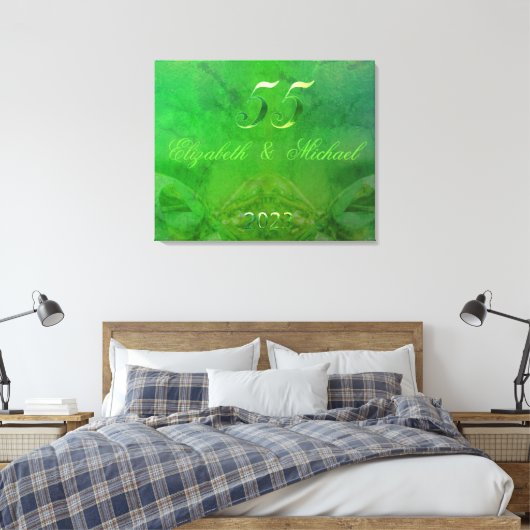 2023 Emerald Wedding 55th Wedding Jubileum Canvas Afdruk (Insitu (Slaapkamer))