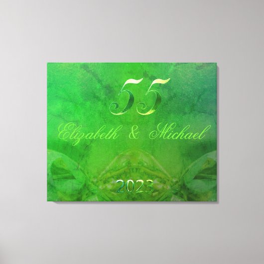 2023 Emerald Wedding 55th Wedding Jubileum Canvas Afdruk (Voorkant)