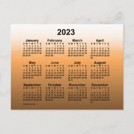 2023 Faded Gold Mini Kalender van Janz Postcard Briefkaart