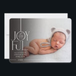 2023 FAMILIE FOTO elegant type modern zwart vervag Feestdagenkaart<br><div class="desc">door kat massard >> WWW.SIMPLYSWEETPAPERIE.COM <<< een elegant kaartontwerp met de prijsopgave "JOYFUL" met een gecombineerd elegant scripttype met serif typografie en een duidelijke kleur op de achterzijde,  zodat u een persoonlijk bericht kunt afgeven. Met trendy bewerkte vierkante foto op de voorkant voor je favoriete foto!</div>