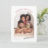 2023 FAMILIE FOTO merriest kerstboog rood Aankondiging (Staand voorkant)