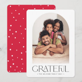 2023 FAMILIE FOTO minimalistische boog DANKBAAR ro Aankondiging