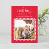 2023 FAMILIE FOTO schattig elegant scallop lijst r Feestdagenkaart (Staand voorkant)