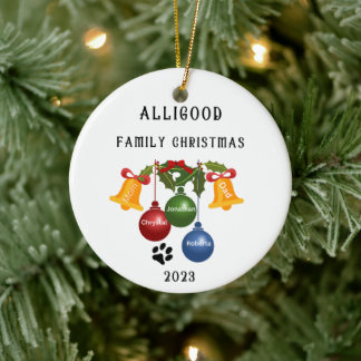 2023 Familie Kerst Ornament, gepersonaliseerd Keramisch Ornament
