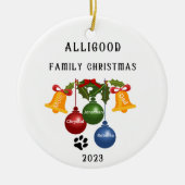 2023 Familie Kerst Ornament, gepersonaliseerd Keramisch Ornament (Voorkant)