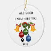 2023 Familie Kerst Ornament, gepersonaliseerd Keramisch Ornament (Links)